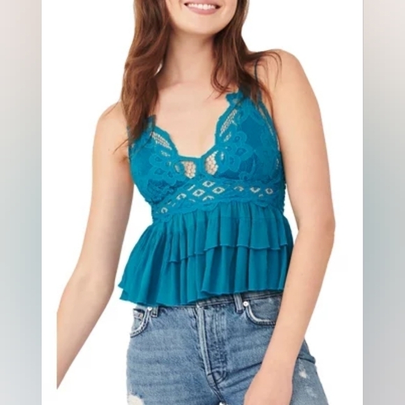Free People Tops - Free People Adella Cami in Teal•XS